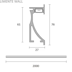 LED-profiili Limente LED-Wall 20, 4000K, 2m, 29W, alumiini