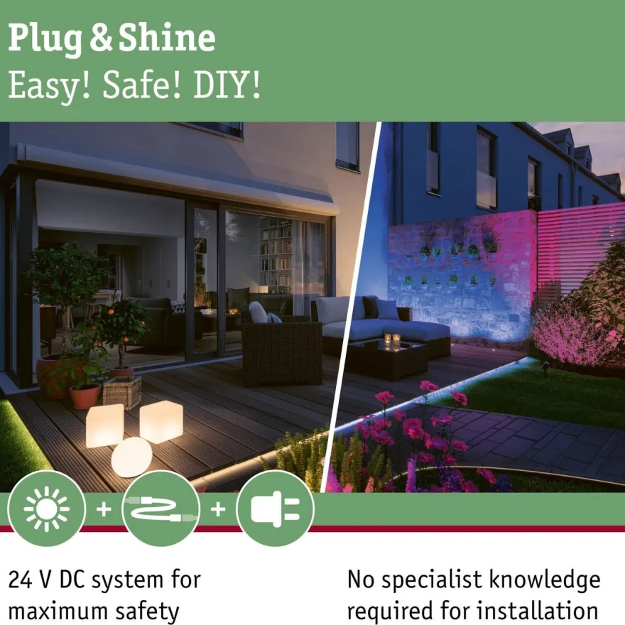 LED-puutarhaspotti Paulmann Plug & Shine maapiikki IP65 3000K 3.5W musta