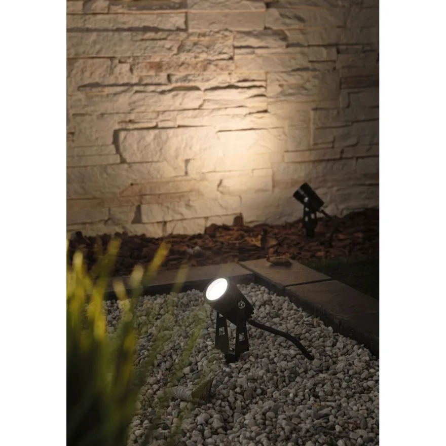 LED-puutarhaspotti Paulmann Plug & Shine maapiikki IP65 3000K 3.5W musta