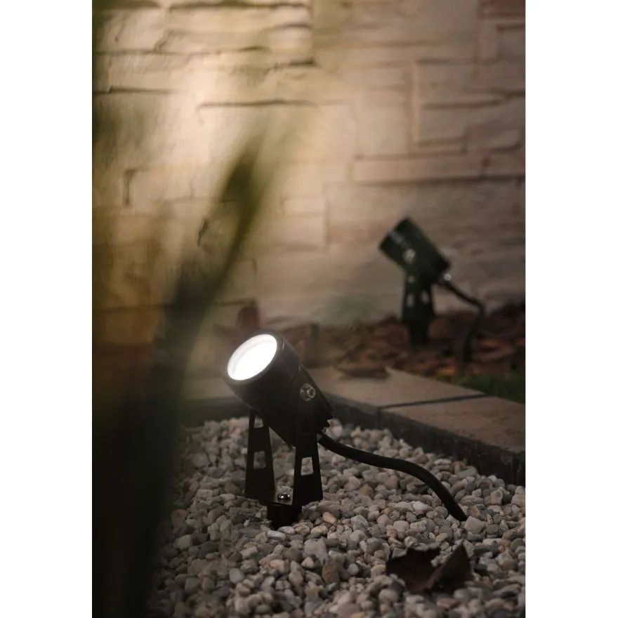 LED-puutarhaspotti Paulmann Plug & Shine maapiikki IP65 3000K 3.5W musta