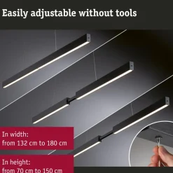 LED-riippuvalaisin Paulmann Aptare säädettävä leveys ja korkeus 2700K 2050lm/2050lm 2x16.5/16.5W liikeohjattava himmennettävä
