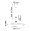 LED-riippuvalaisin Polux Kiki, Ø15cm, 10W, musta