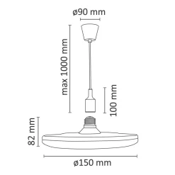 LED-riippuvalaisin Polux Kiki, Ø15cm, 10W, musta