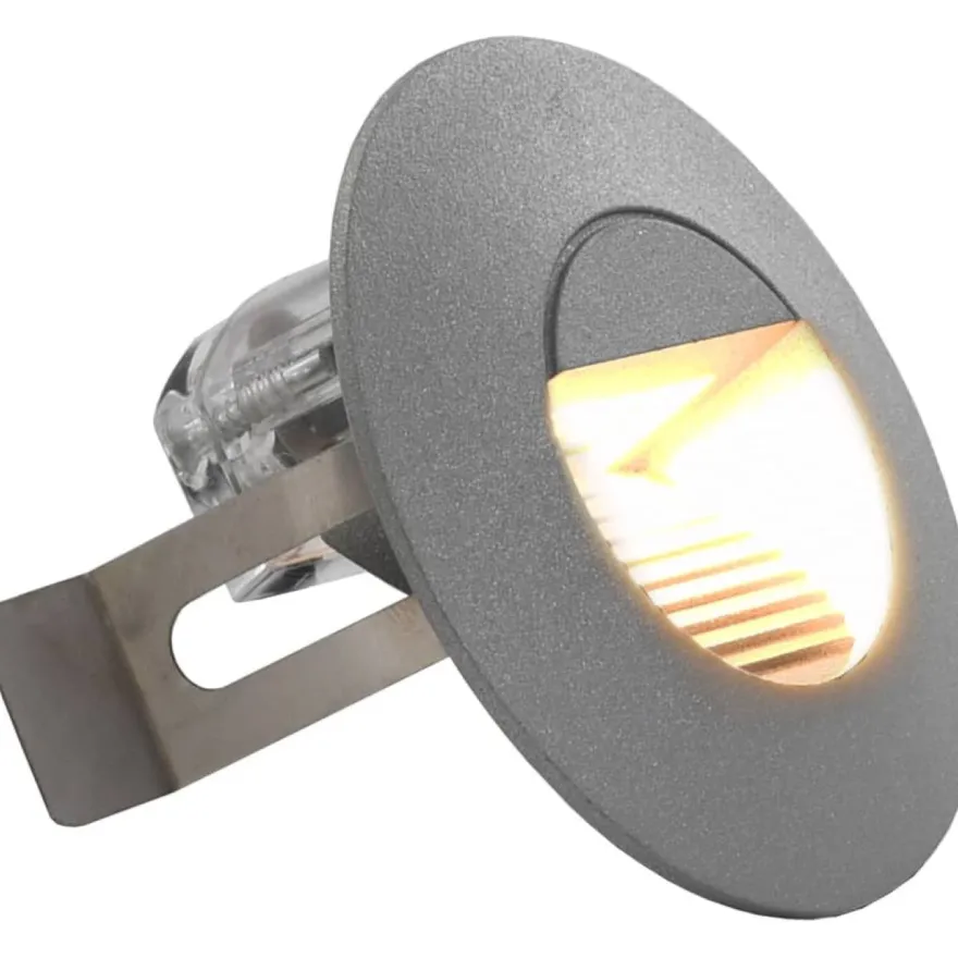 LED-seinävalaisimet ulkokäyttöön, 6 kpl, 5 W, hopea, pyöreä