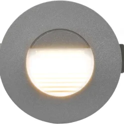 LED-seinävalaisimet ulkokäyttöön, 6 kpl, 5 W, hopea, pyöreä