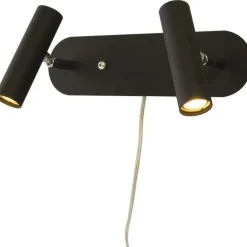 LED-seinävalaisin Aneta Lighting Artic, 2-osainen, 3000K, musta