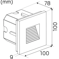 LED-seinävalaisin Hide-a-lite Indicate Multi antrasiitti