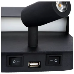 LED-seinävalaisin Lucide Boxer, 2x5W, musta