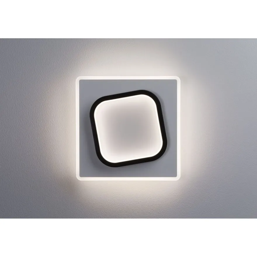 LED-seinävalaisin Paulmann 2Form 24x24cm 4000K 1600lm/1125lm 13/9W valkoinen/musta
