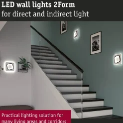 LED-seinävalaisin Paulmann 2Form 24x24cm 4000K 1600lm/1125lm 13/9W valkoinen/musta