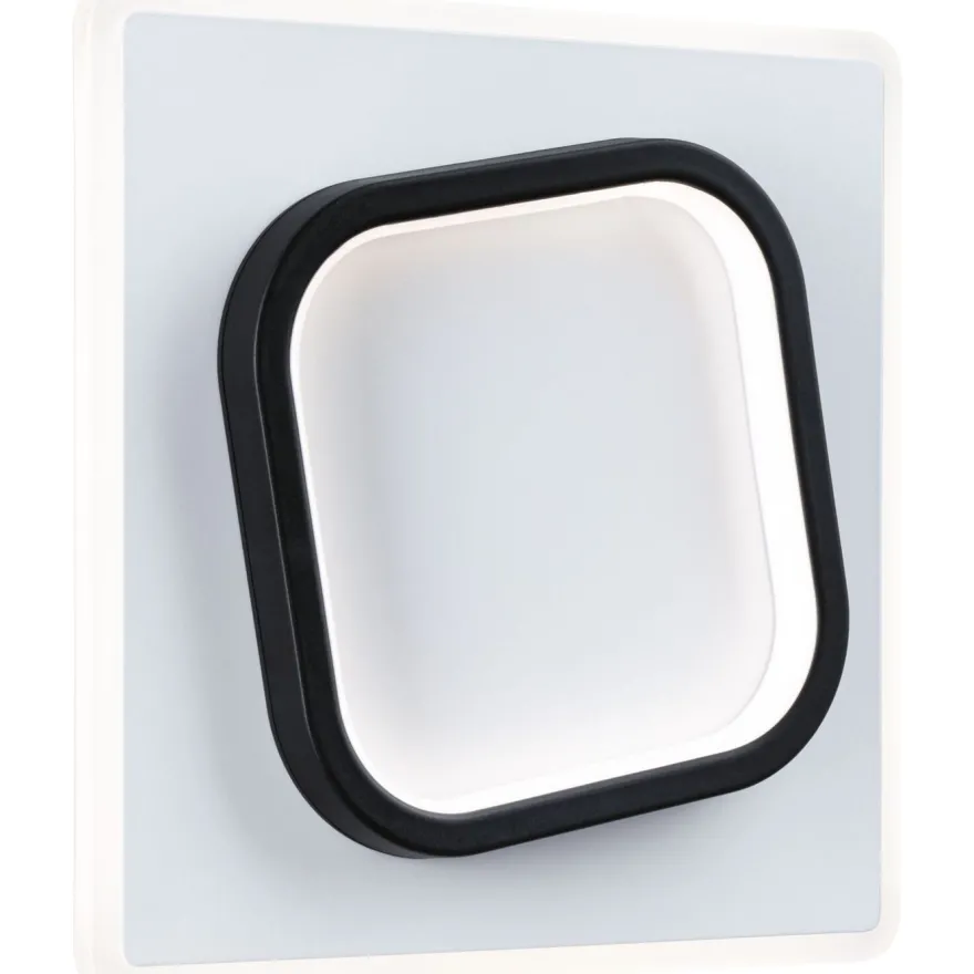 LED-seinävalaisin Paulmann 2Form 24x24cm 4000K 1600lm/1125lm 13/9W valkoinen/musta