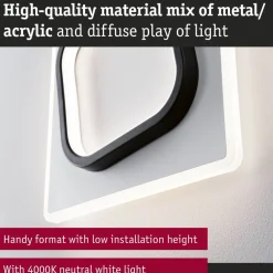 LED-seinävalaisin Paulmann 2Form 24x24cm 4000K 1600lm/1125lm 13/9W valkoinen/musta