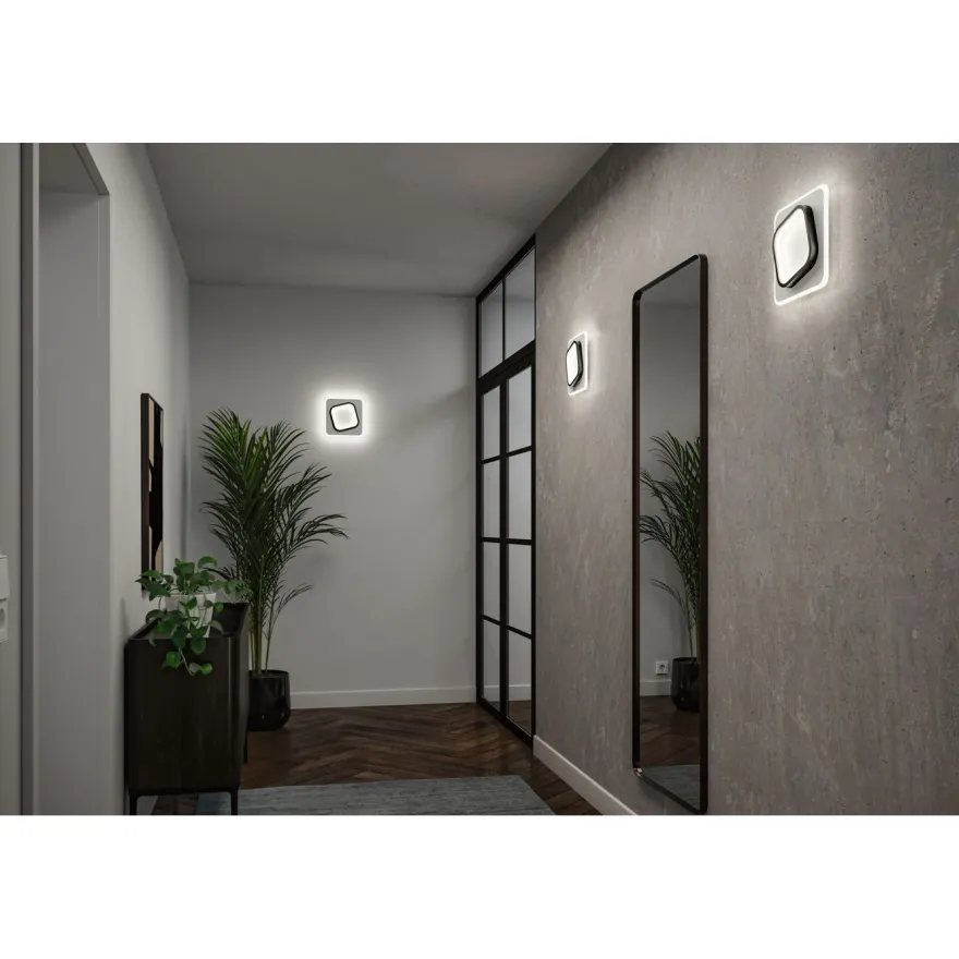 LED-seinävalaisin Paulmann 2Form 24x24cm 4000K 1600lm/1125lm 13/9W valkoinen/musta