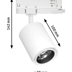 LED-spottivalaisin kiskoon Paulmann ProRail3 Kratos, 50°, 9W, eri vaihtoehtoja