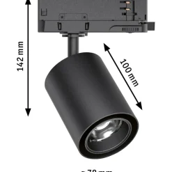 LED-spottivalaisin kiskoon Paulmann ProRail3 Kratos, 50°, 9W, eri vaihtoehtoja