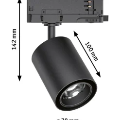 LED-spottivalaisin kiskoon Paulmann ProRail3 Kratos, 50°, 9W, eri vaihtoehtoja