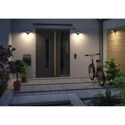 LED-ulkoseinävalaisin aurinkokennolla Paulmann Bordola, IP44, 3000K, hämärätunnistin, antrasiitti