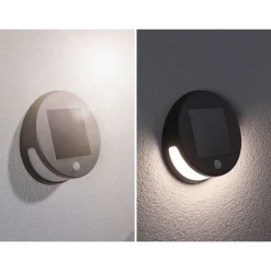 LED-ulkoseinävalaisin aurinkokennolla Paulmann Helena, IP44, 3000K, liiketunnistin, antrasiitti