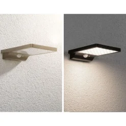 LED-ulkoseinävalaisin aurinkokennolla Paulmann Solveig, IP44, 3000K, liike- ja hämärätunnistin, musta