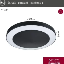 LED-ulkoseinävalaisin hämärätunnistimella Paulmann Circula, Smart Home Zigbee 3.0, IP44, 32cm, antrasiitti