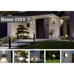 LED-ulkoseinävalaisin hämärätunnistimella Paulmann Circula, Smart Home Zigbee 3.0, IP44, 32cm, antrasiitti