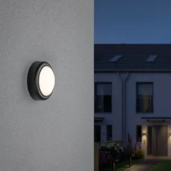LED-ulkoseinävalaisin Paulmann, IP44, 140mm, 3000K, 8W, 560lm, harmaa