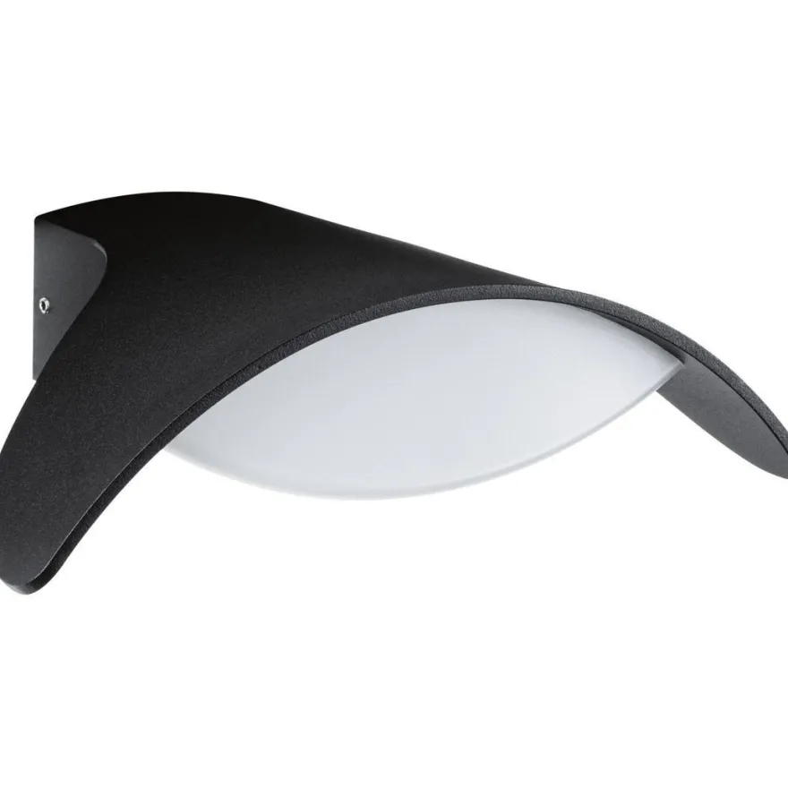 LED-ulkoseinävalaisin Paulmann Mesana, IP44, 24x16.5cm, 3000K, antrasiitti