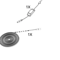 LED-Valonauha Eglo Flexible Stripe, 4000K, valkoinen, lyhennettävissä, eri kokoja