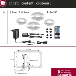 LED-valonauha Paulmann MaxLED 250 TV Comfort, aloituspakkaus, 4.3m, 22W, 234lm/m, 28LEDs/m, RGBW+, 24VA