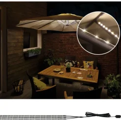 LED-valonauhasarja aurinkovarjoon Paulmann Parasol, USB, 4x40cm, 3000K, musta