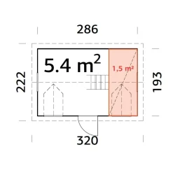 Leikkimökki parvella Palmako Marie, 5,4m²