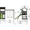 Leikkitornikokonaisuus Jungle Gym Casa 2.1, 2-Swing Module 220, mustaksi petsattu, tummanvihreä liukumäki