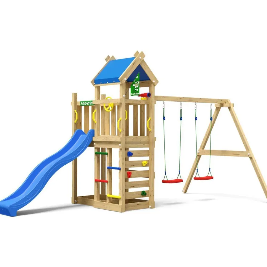 Leikkitornikokonaisuus Jungle Gym Nomad, 2-Swing Module 200, liukumäki