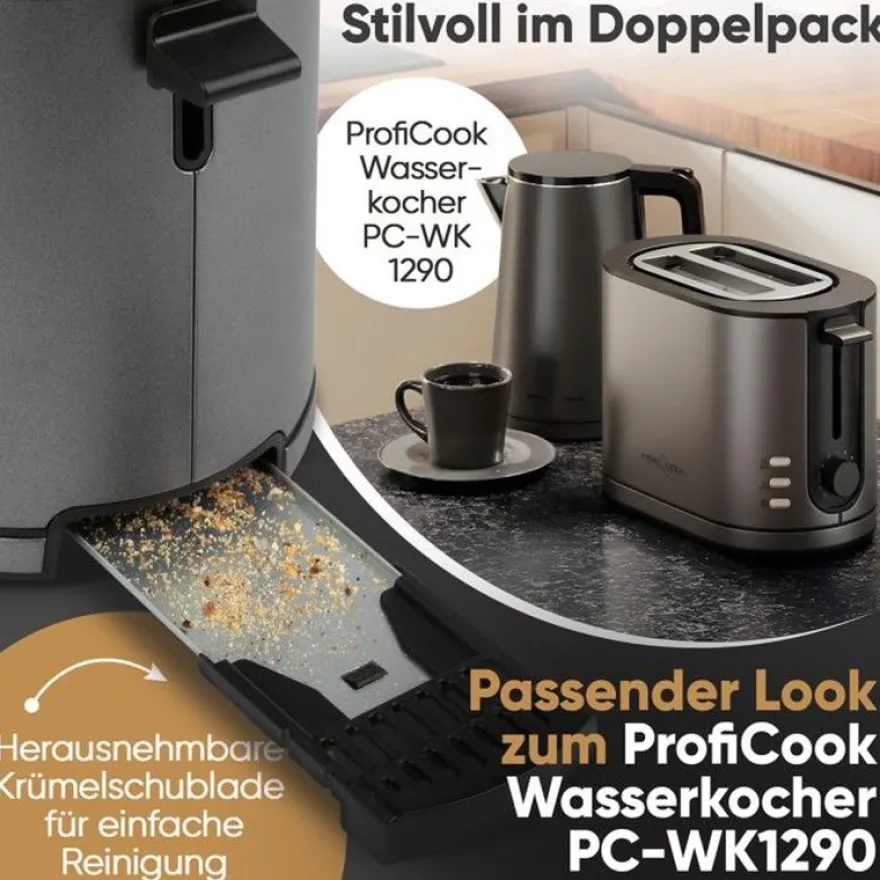Leivänpaahdin ProfiCook PCTA1291, harmaa