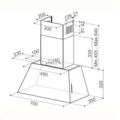 Liesituuletin Faber Chloè 70 cm valuraudan värinen