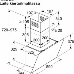 Liesituuletin Siemens iQ100 LC65KDK60 60cm musta lasi