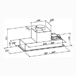 Liesituuletin SL903P/90, kalusteisiin asennettava, 90cm, RST