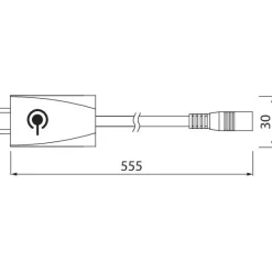 Liitosjohto kytkimellä Airam Linear LED -valaisimille, 500mm