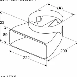 Liitoskappale Siemens litteä uros 90° kulma pyöreä Ø150mm