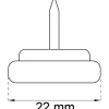 Liukunasta Habo 107, 22mm, teräs, 4 kpl