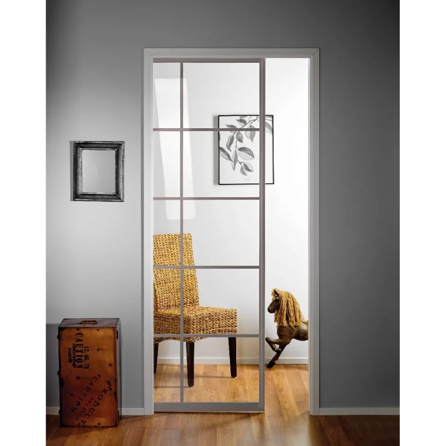Liukuovi seinän sisään Stella Pocket Door M11, ristikko, 1125x2040mm, alumiini