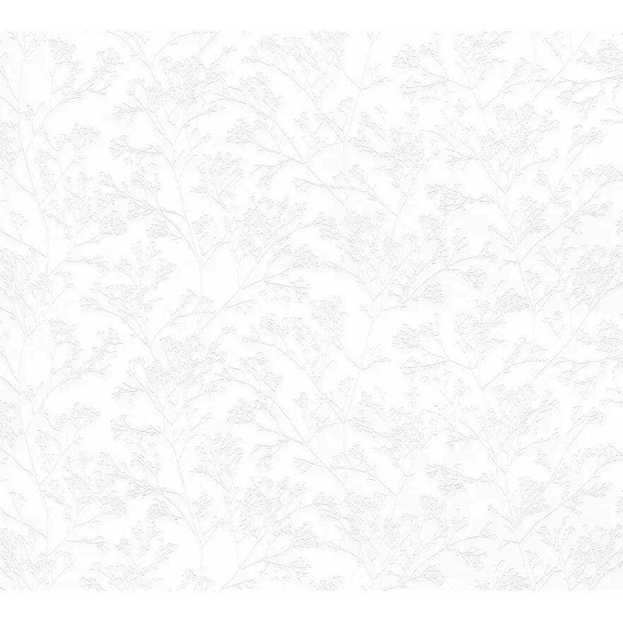 Maalattava tapetti Patent Decor Green 5722, 0,75x10,05m, kasvi, romanttinen, valkoinen