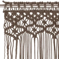 Macrame verho harmaanruskea puuvilla 140x240 cm