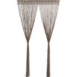 Macrame verho harmaanruskea puuvilla 140x240 cm