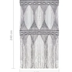Macrame verho puuvilla antrasiitti 140x240cm