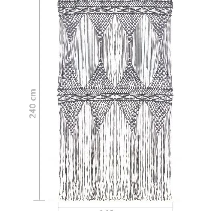 Macrame verho puuvilla antrasiitti 140x240cm