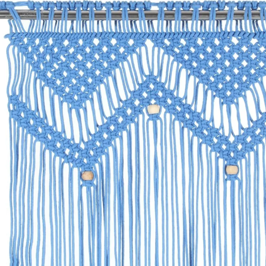 Macrame verho sininen 140x240cm puuvilla