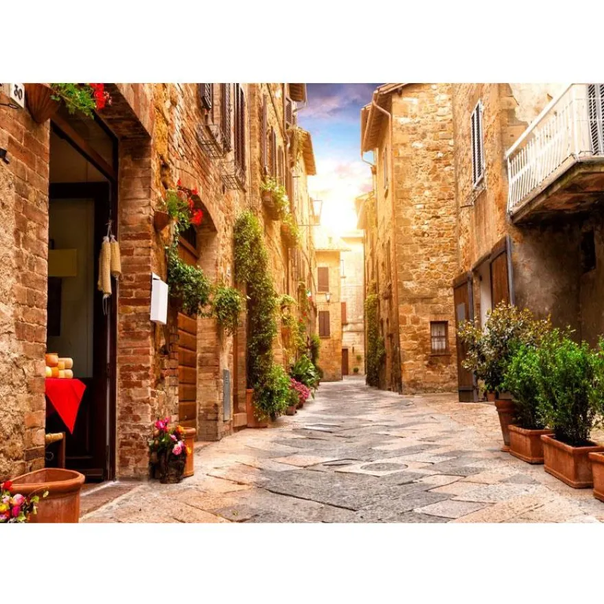 Maisematapetti Artgeist Colourful Street in Tuscany, eri kokoja