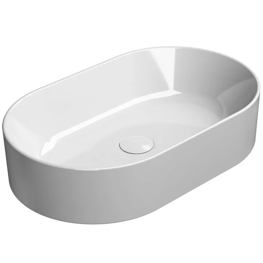 Malja-allas Interia Kube X 600x370 mm, soikea, valkoinen