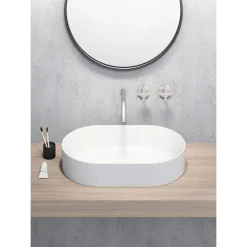Malja-allas Interia Kube X 600x370 mm, soikea, valkoinen